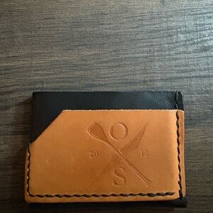 Black and Tan Leather Card Holder